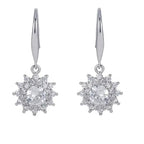 925 Sterling Silver 0.5 carat * 2 Moissanite Sunflower Earrings Sunny Fashion Elegant Female Mother's Day Gift for Mom USA Stock - Hadi Craft