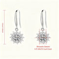 925 Sterling Silver 0.5 carat * 2 Moissanite Sunflower Earrings Sunny Fashion Elegant Female Mother's Day Gift for Mom USA Stock - Hadi Craft