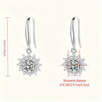 925 Sterling Silver 0.5 carat * 2 Moissanite Sunflower Earrings Sunny Fashion Elegant Female Mother's Day Gift for Mom USA Stock - Hadi Craft