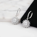 925 Sterling Silver 0.5 carat * 2 Moissanite Sunflower Earrings Sunny Fashion Elegant Female Mother's Day Gift for Mom USA Stock - Hadi Craft