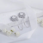 925 Sterling Silver 0.5 carat * 2 Moissanite Sunflower Earrings Sunny Fashion Elegant Female Mother's Day Gift for Mom USA Stock - Hadi Craft