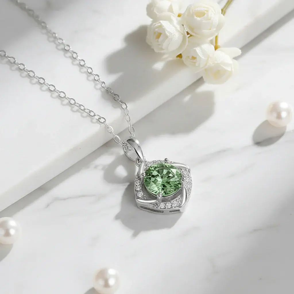 925 silver moissanite necklace Silver Destiny Moissanite Pendant - Hadi Craft