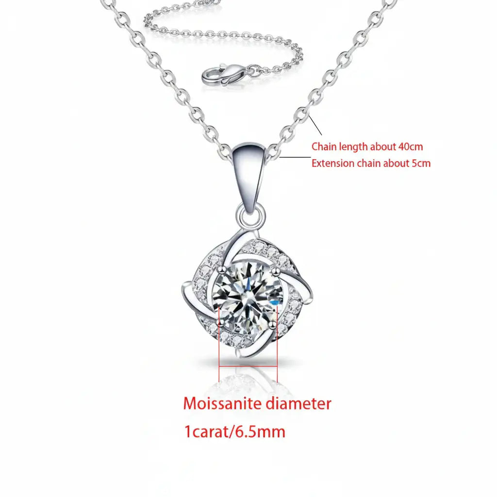 925 silver moissanite necklace Silver Destiny Moissanite Pendant - Hadi Craft