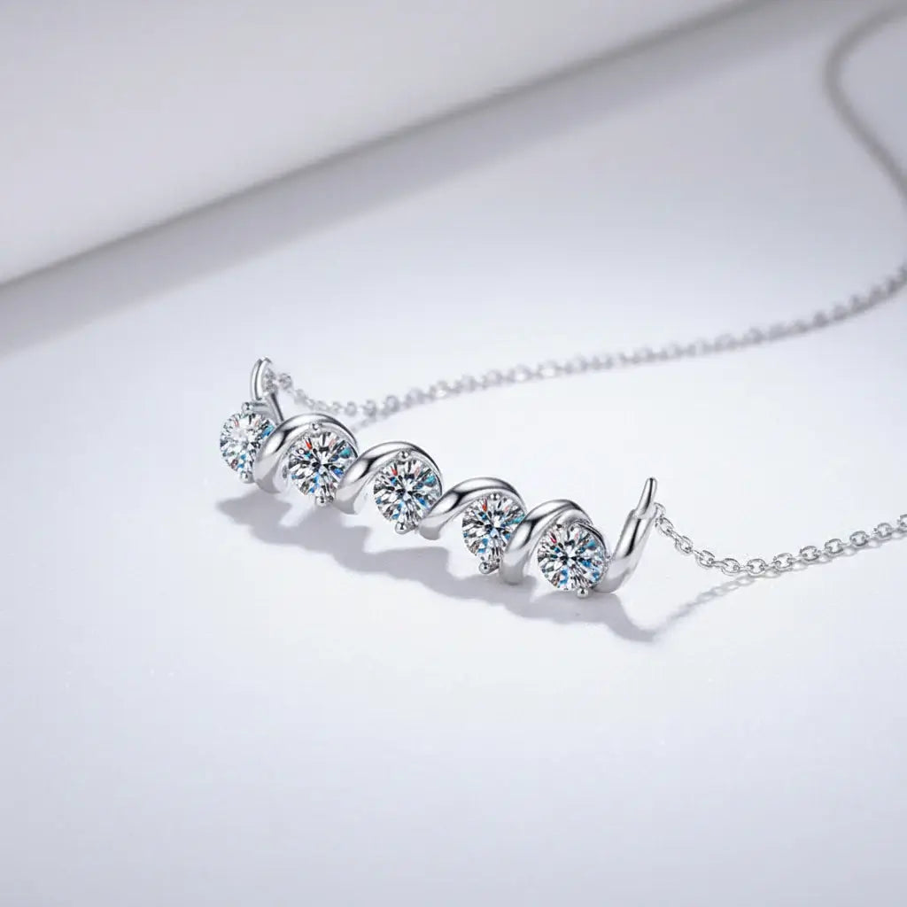 925 sterling silver moissanite pendant necklace Luxury Pendant - Hadi Craft