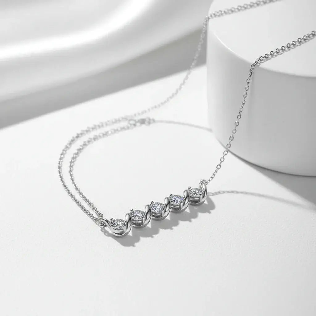 925 sterling silver moissanite pendant necklace Luxury Pendant - Hadi Craft