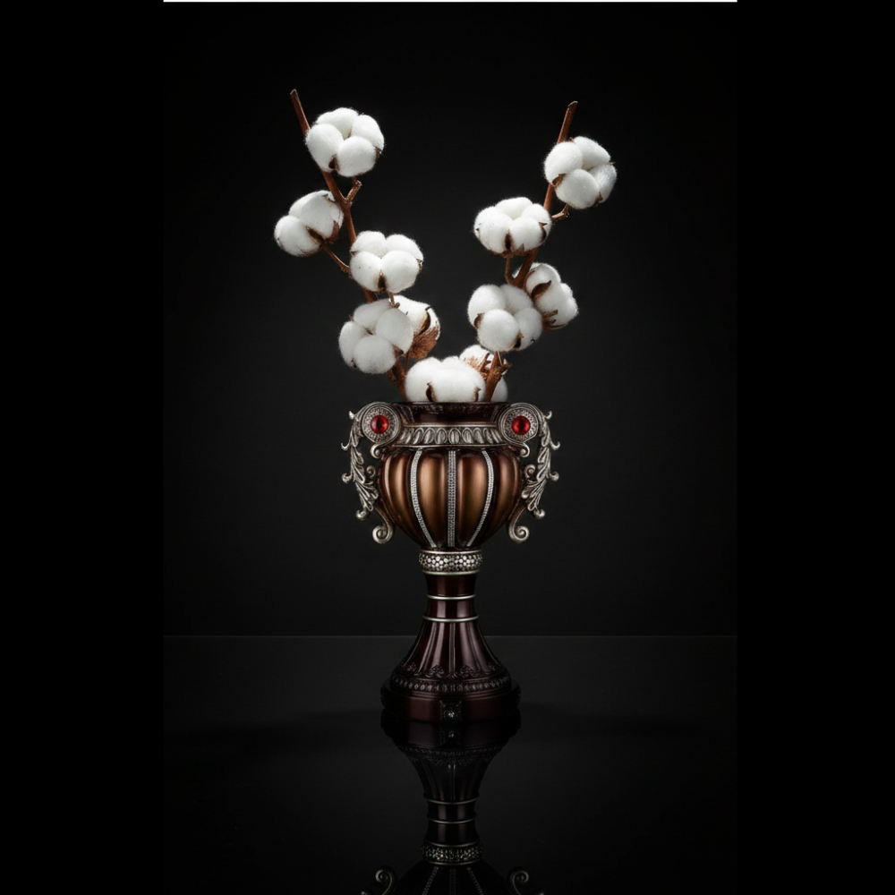 DomeStar 30pcs Natural Dried Cotton Stems 15" Real Cotton Bolls for Farmhouse Vase Decor