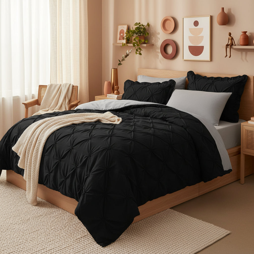 Polyester Fiber Four-piece Bed Set with Twisted Flower Pattern