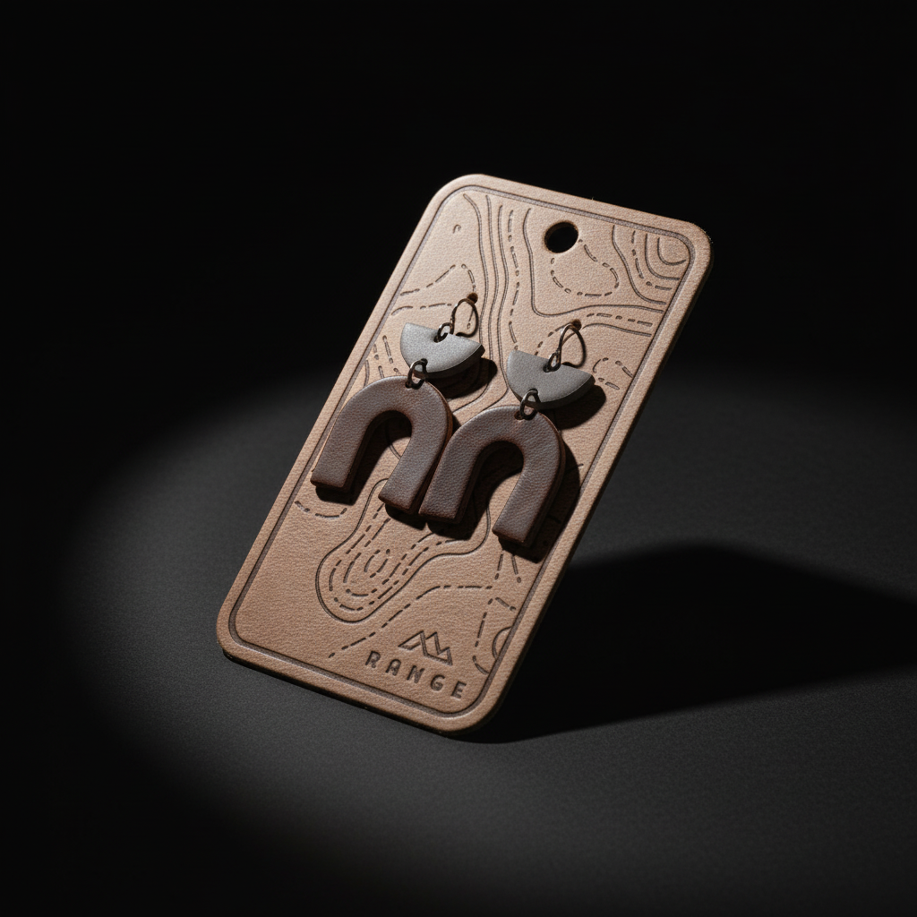 Arched Leather Earrings – Modern & Lightweight