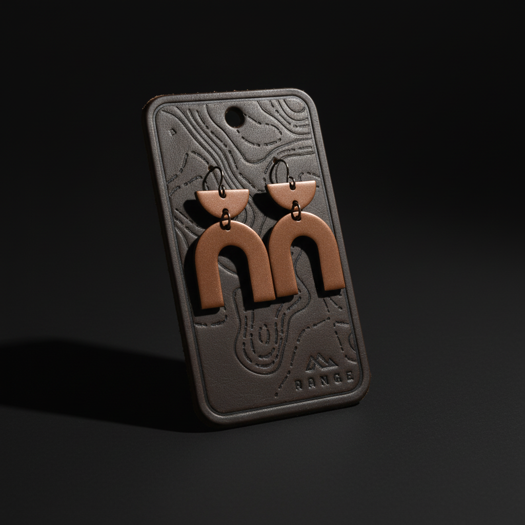 Arched Leather Earrings – Modern & Lightweight