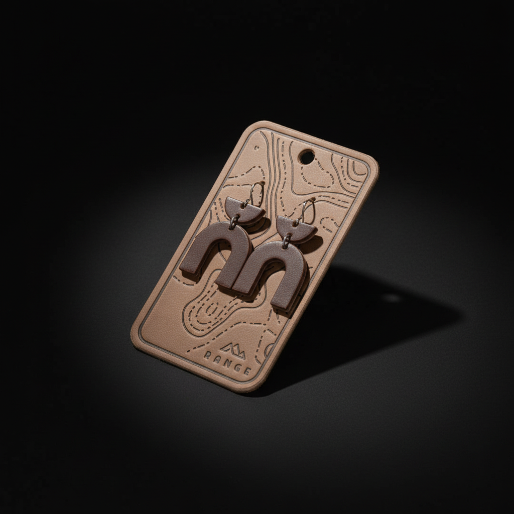 Arched Leather Earrings – Modern & Lightweight