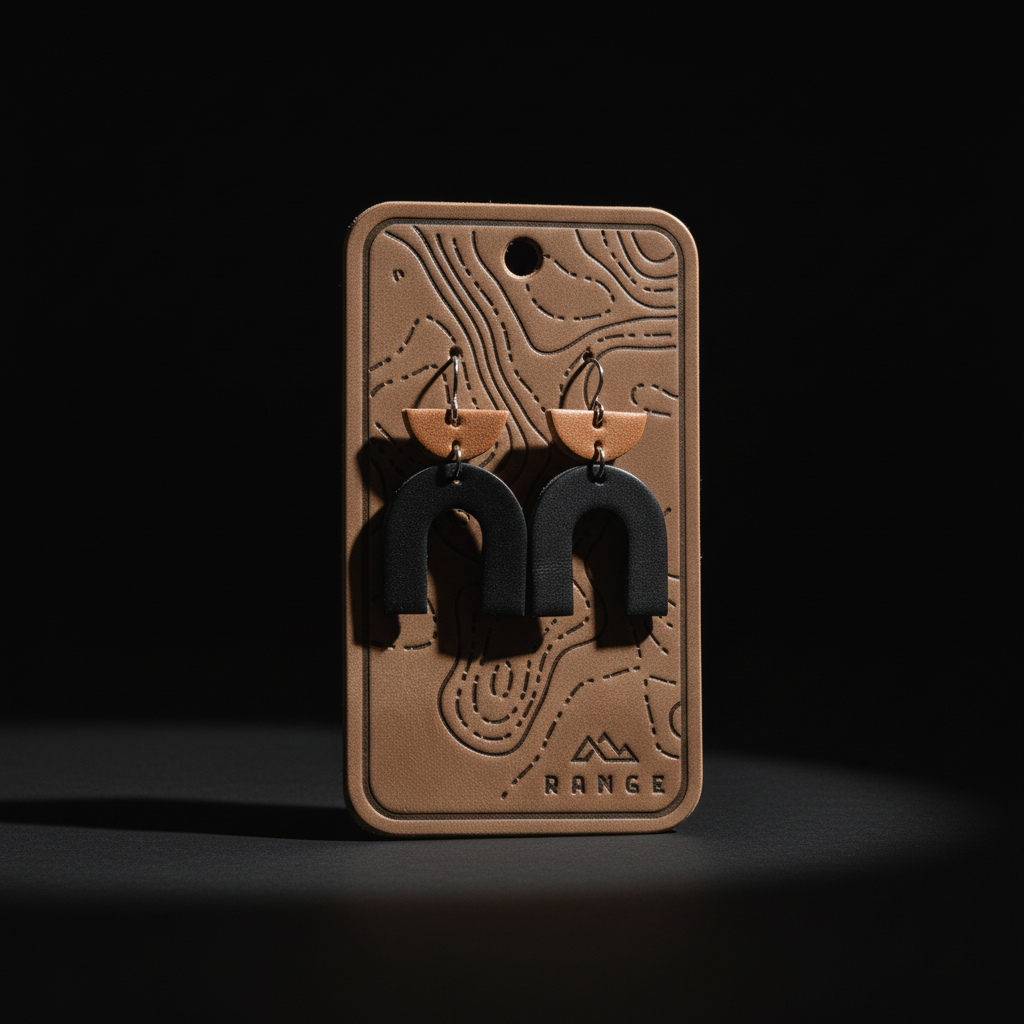 Arched Leather Earrings – Modern & Lightweight