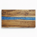Acacia Wood Serving Board with Blue Pearl Resin | Custom Engraved Charcuterie Board | Personalized Gift for Kitchen & Events - Hadi Craft