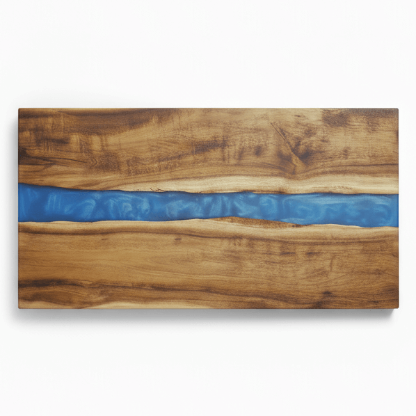 Acacia Wood Serving Board with Blue Pearl Resin | Custom Engraved Charcuterie Board | Personalized Gift for Kitchen & Events - Hadi Craft