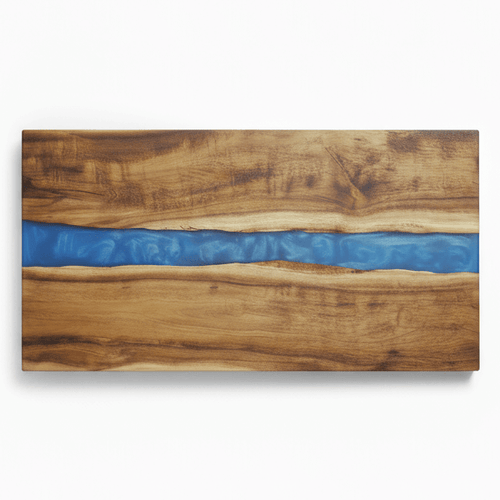 Acacia Wood Serving Board with Blue Pearl Resin | Custom Engraved Charcuterie Board | Personalized Gift for Kitchen & Events - Hadi Craft