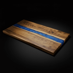Acacia Wood Serving Board with Blue Pearl Resin | Custom Engraved Charcuterie Board | Personalized Gift for Kitchen & Events - Hadi Craft