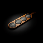 Acacia Wood & Slate Serving Board with Handle – 18×12 Inch Charcuterie & Appetizer Board | Handmade Natural Wood - Hadi Craft