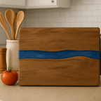 Acacia with Blue Pearl Resin Serving Board - Hadi Craft