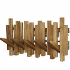 Acacia wood coat rack Wall Mounted with Flip Down Hooks, Entryway - Hadi Craft