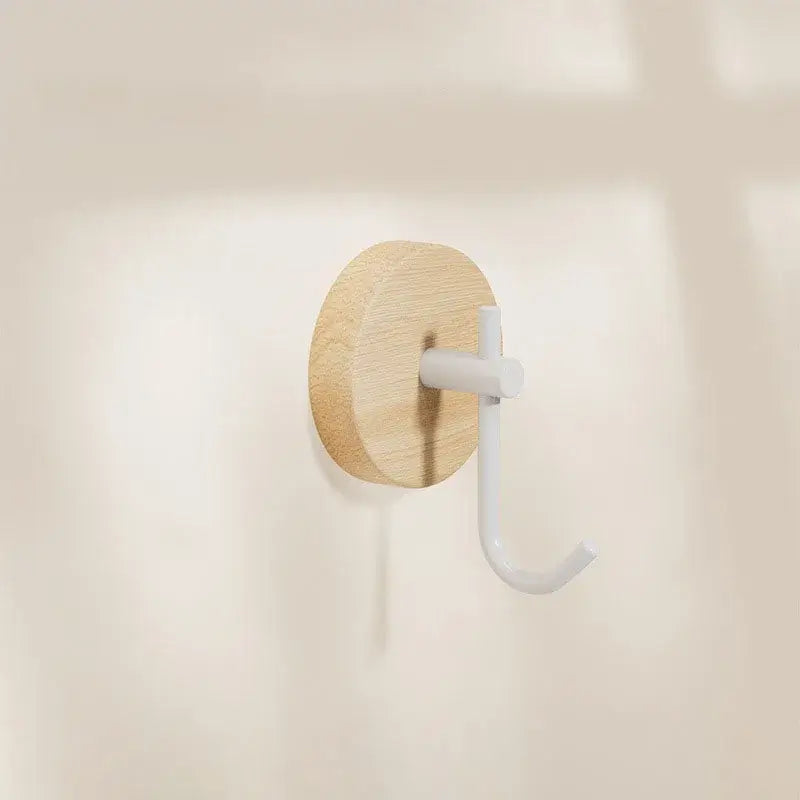 Adhesive Walnut Wood Wall Hook – Modern Bathroom Towel & Coat Hanger - Hadi Craft