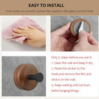 Adhesive Walnut Wood Wall Hook – Modern Bathroom Towel & Coat Hanger - Hadi Craft