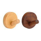 Adhesive Walnut Wood Wall Hook – Modern Bathroom Towel & Coat Hanger - Hadi Craft