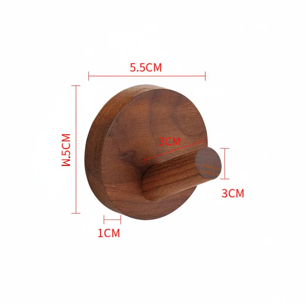 Adhesive Wooden Coat Hooks Wall Hooks 4 Pack, Seamless Hooks - Hadi Craft