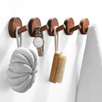 Adhesive Wooden Coat Hooks Wall Hooks 4 Pack, Seamless Hooks - Hadi Craft