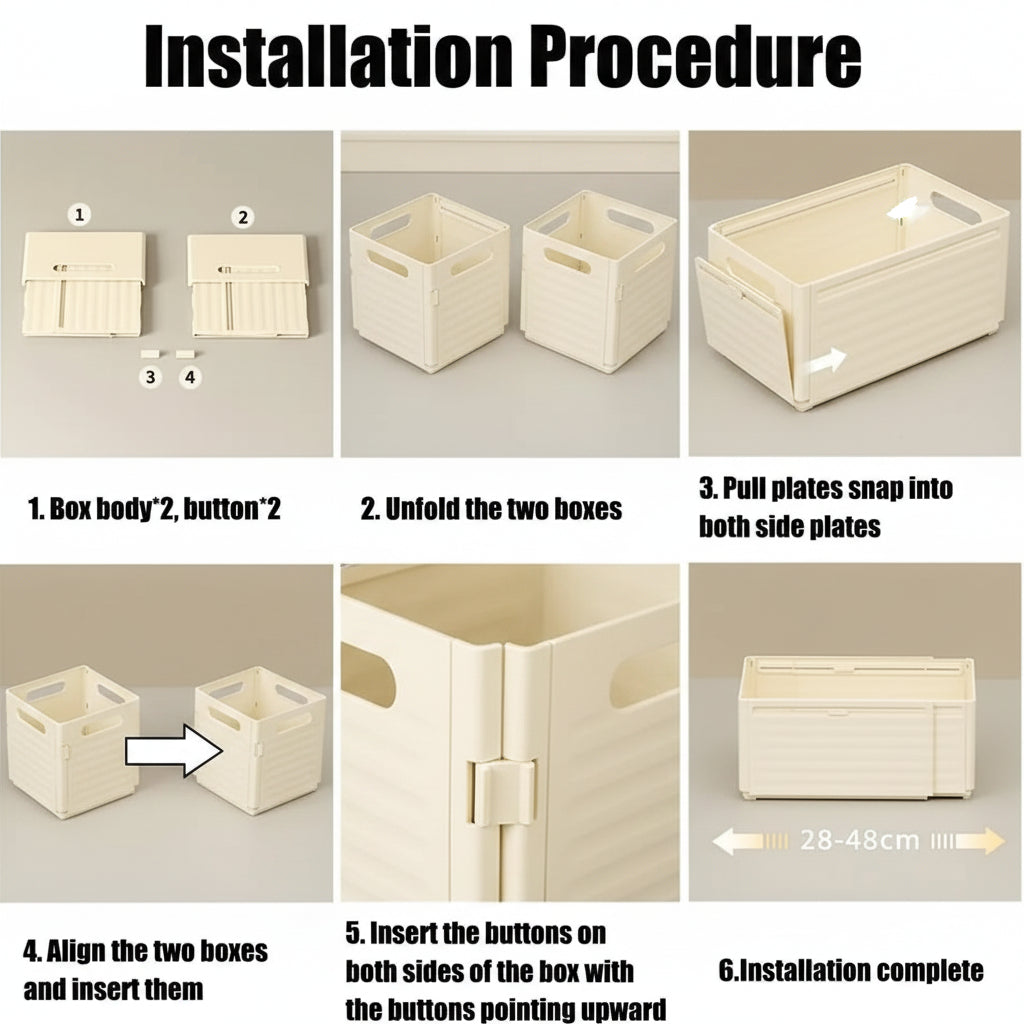 Adjustable drawer organizer Retractable Stackable Storage Box - Hadi Craft