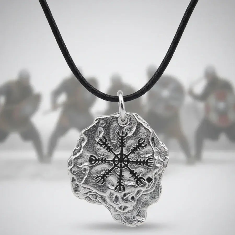 Aegishjalmr Viking necklace for men – Viking Rune Pendant Norse Amulet - Hadi Craft
