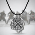 Aegishjalmr Viking necklace for men – Viking Rune Pendant Norse Amulet - Hadi Craft