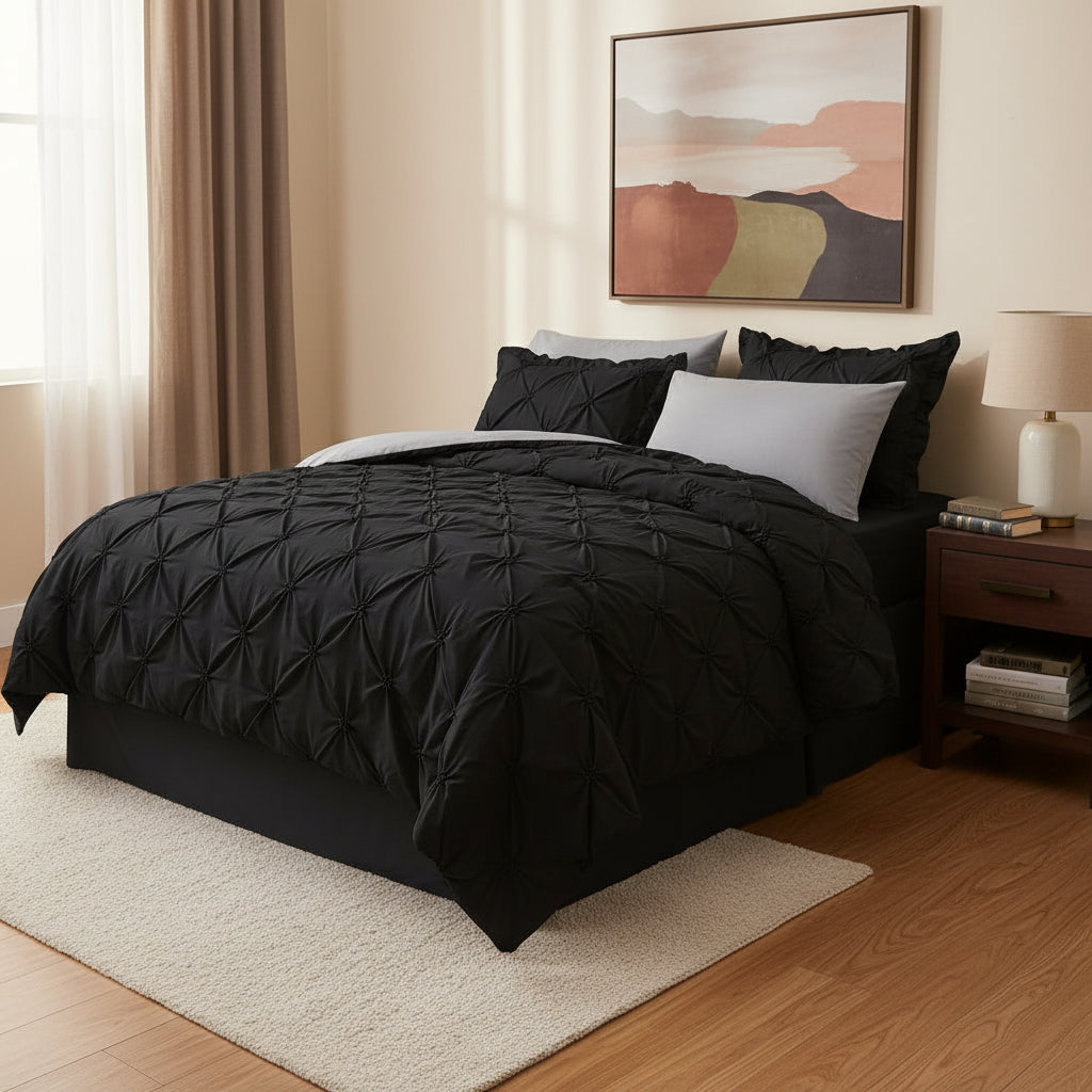 Polyester Fiber Four-piece Bed Set with Twisted Flower Pattern