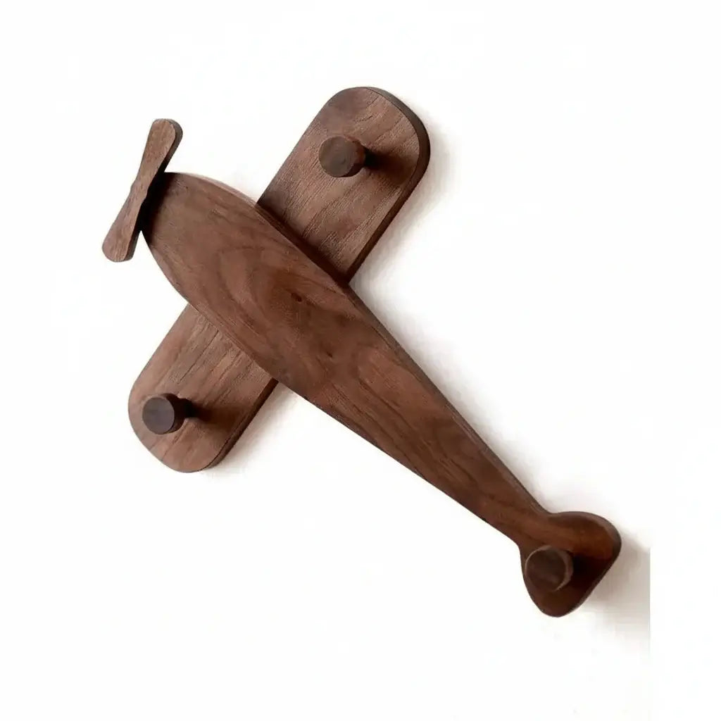 Airplane shaped coat rack for kids Wooden Wall Coat Hooks for Kids - Hadi Craft