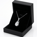 Angel Tears Drop Pendant Necklace – Silver Plated Diamond Look Clavicle Jewelry for Women - Hadi Craft