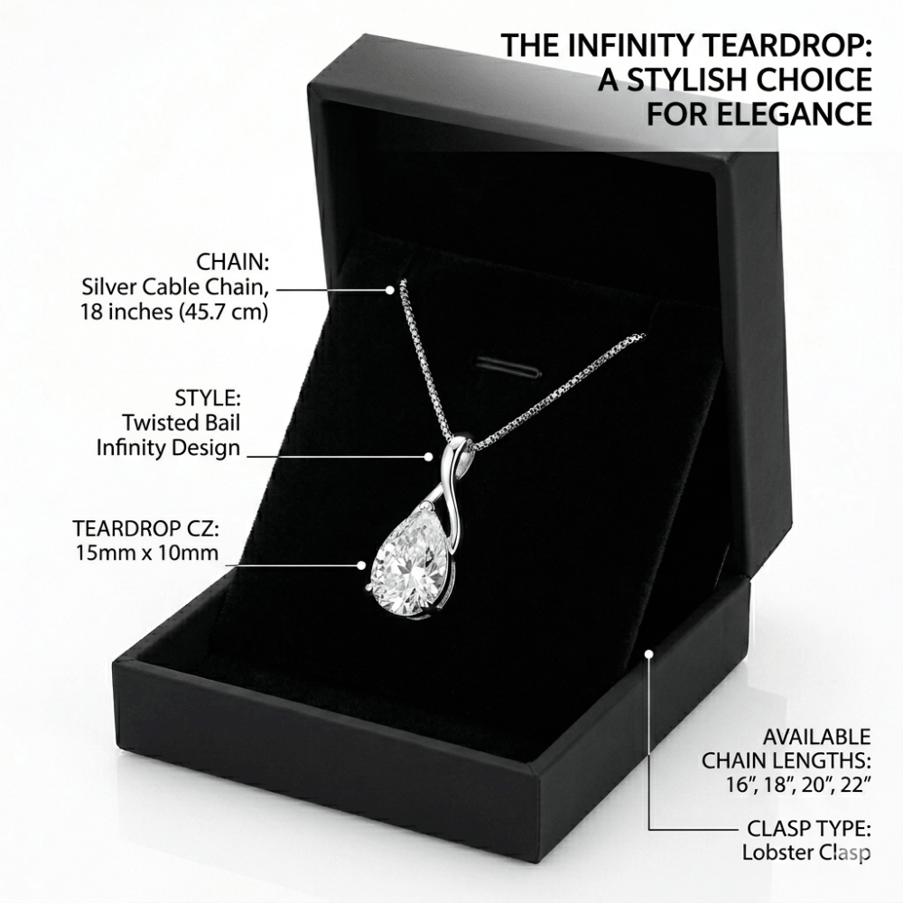 Angel Tears Drop Pendant Necklace – Silver Plated Diamond Look Clavicle Jewelry for Women - Hadi Craft