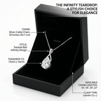 Angel Tears Drop Pendant Necklace – Silver Plated Diamond Look Clavicle Jewelry for Women - Hadi Craft