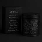 Aroma Candle French Linen -Peony Rose - French pine with Tin customized engraving - Hadi Craft