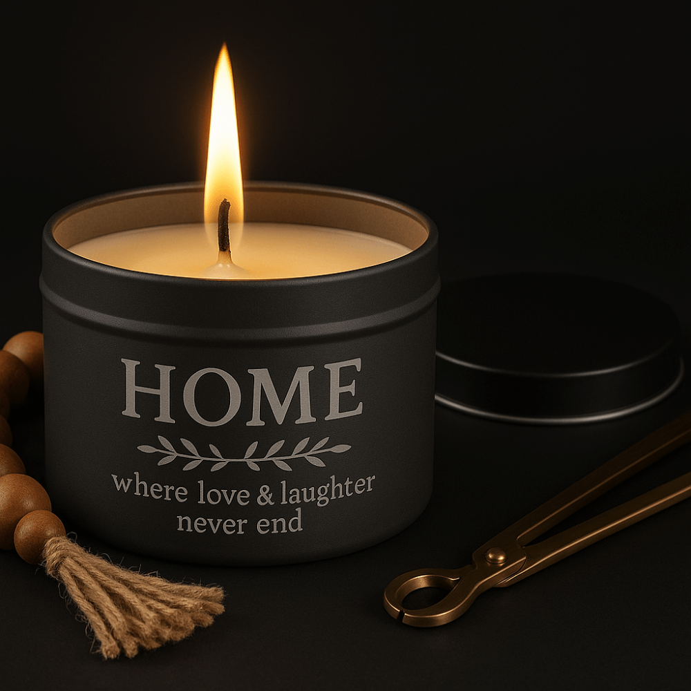Aroma Candle French Linen -Peony Rose - French pine with Tin customized engraving - Hadi Craft