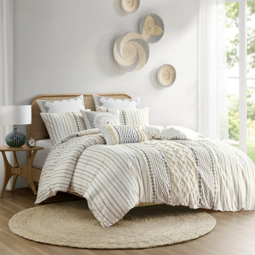 Aztec cotton chenille duvet cover set - Hadi Craft USA