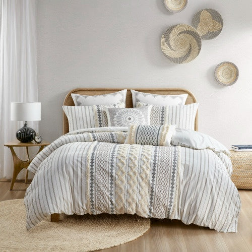 Aztec cotton chenille duvet cover set - Hadi Craft USA