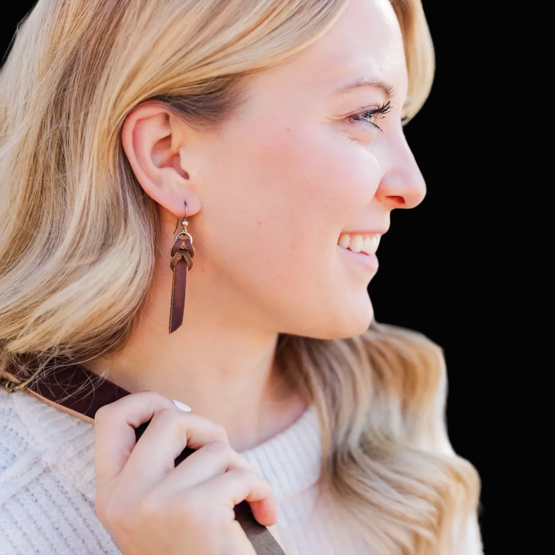 Braided Leather Earrings – Lightweight & Minimalist