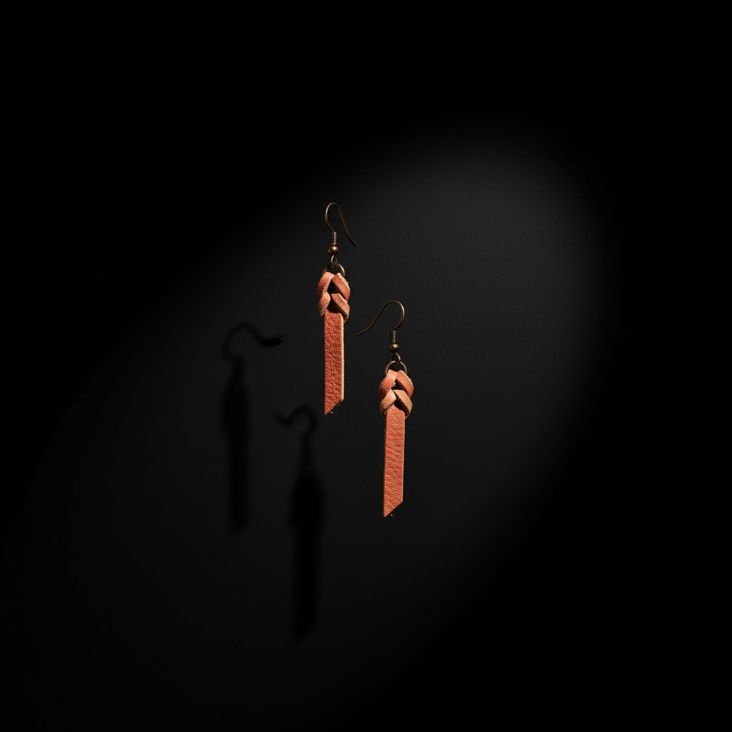 Braided Leather Earrings – Lightweight & Minimalist
