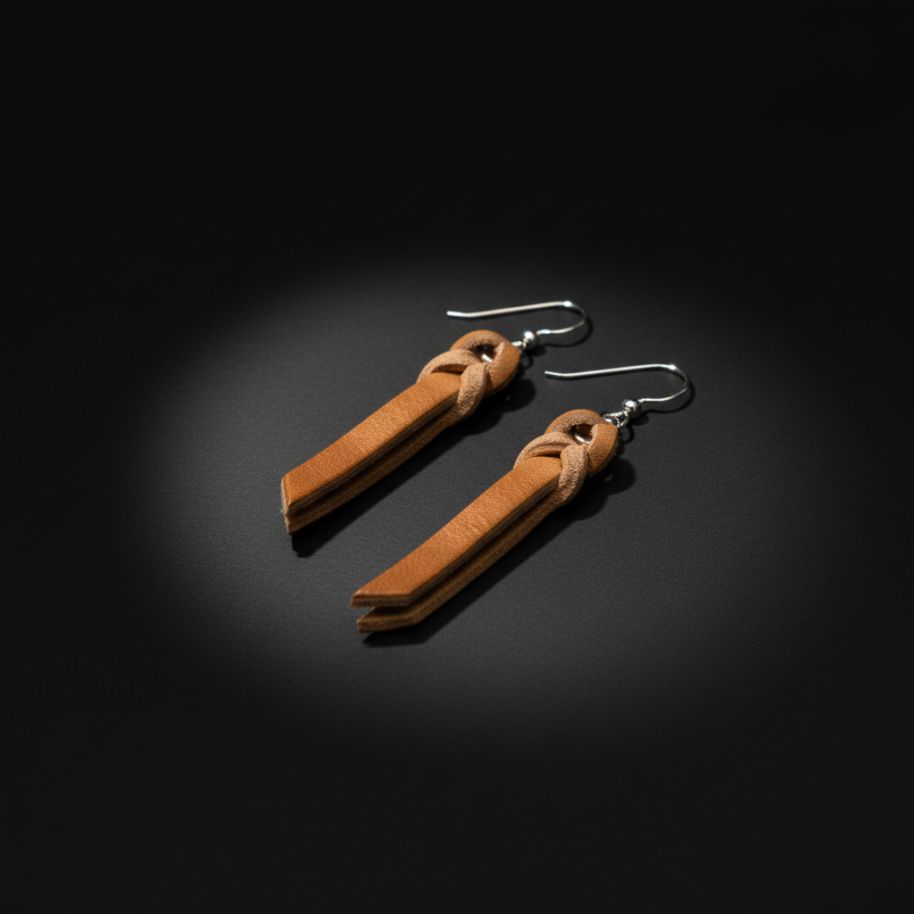 Braided Leather Earrings – Lightweight & Minimalist