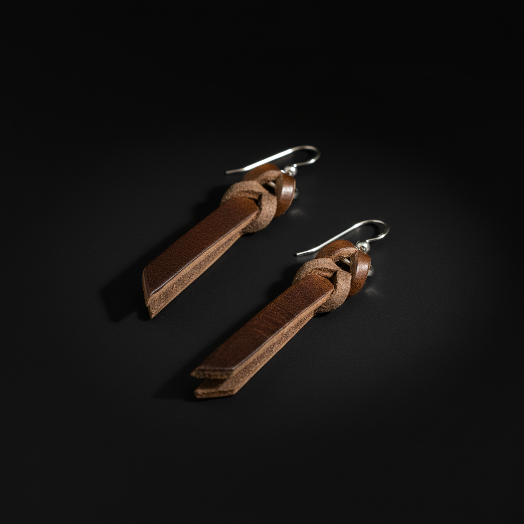 Braided Leather Earrings – Lightweight & Minimalist
