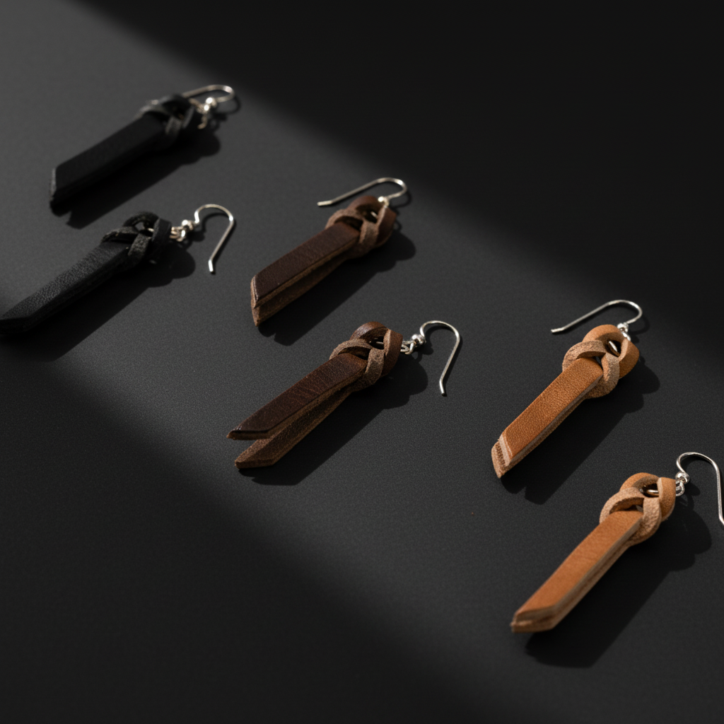 Braided Leather Earrings – Lightweight & Minimalist