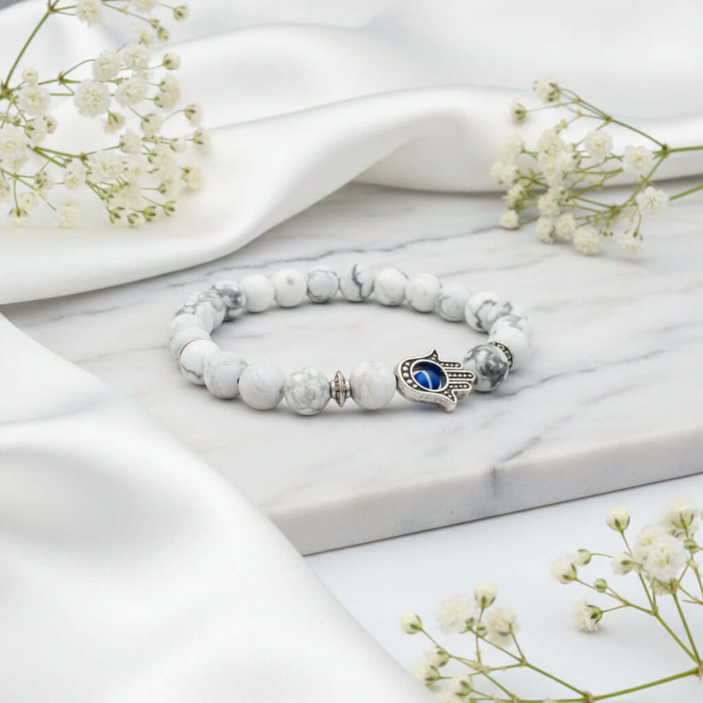 Bergamot evil eye stone bracelet - Hadi Craft