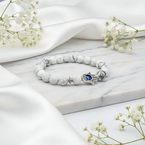 Bergamot evil eye stone bracelet - Hadi Craft