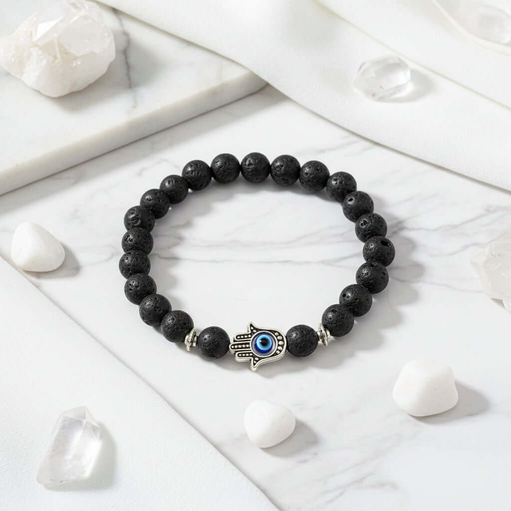 Bergamot evil eye stone bracelet - Hadi Craft