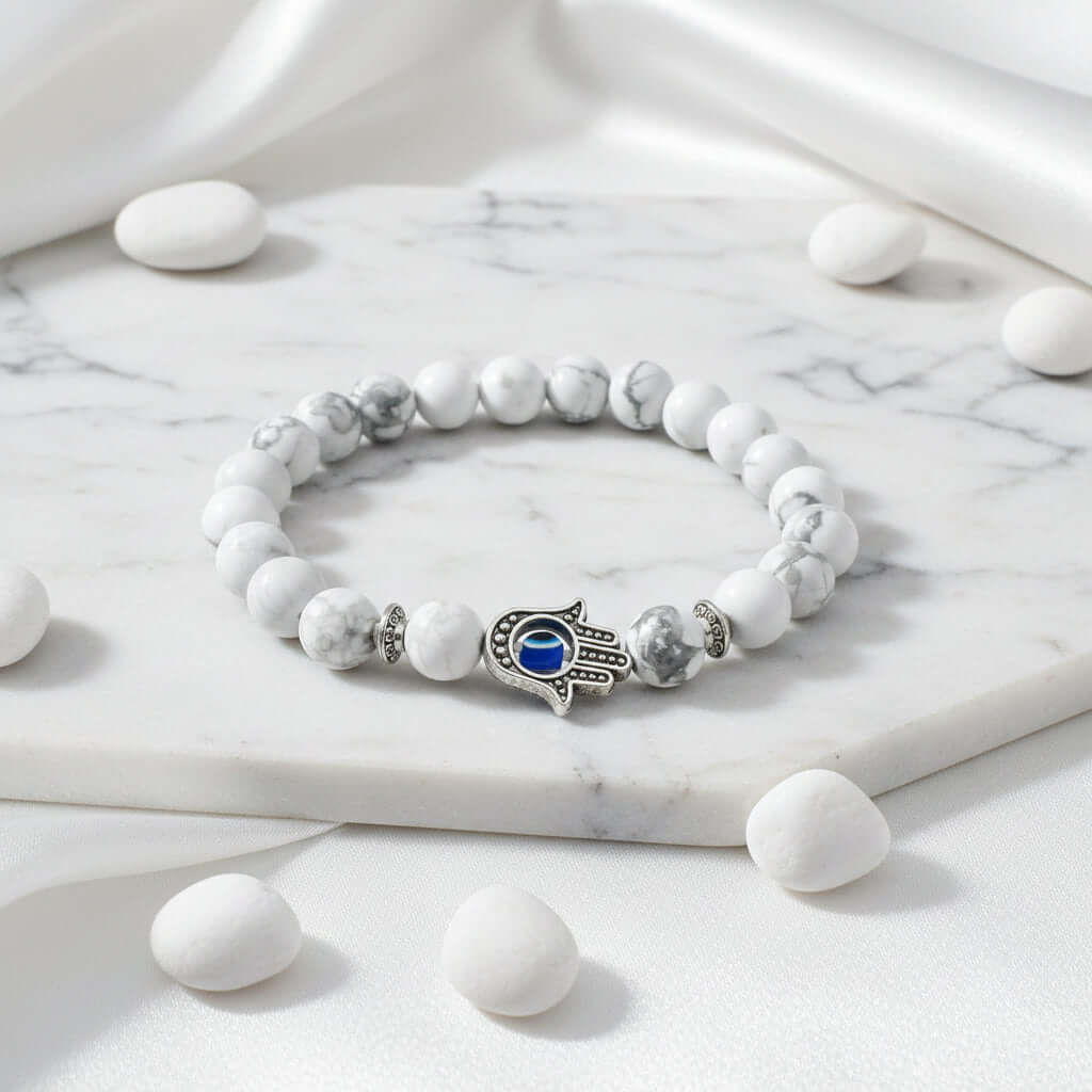 Bergamot evil eye stone bracelet - Hadi Craft