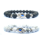 Bergamot evil eye stone bracelet - Hadi Craft