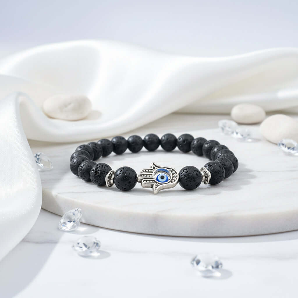 Bergamot evil eye stone bracelet - Hadi Craft